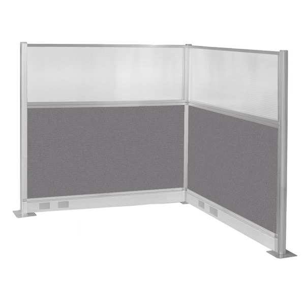 Pre-Configured Hush Panel Electric Cubicle (L Shape) 6' x 6' W/ Window Slate Fabric